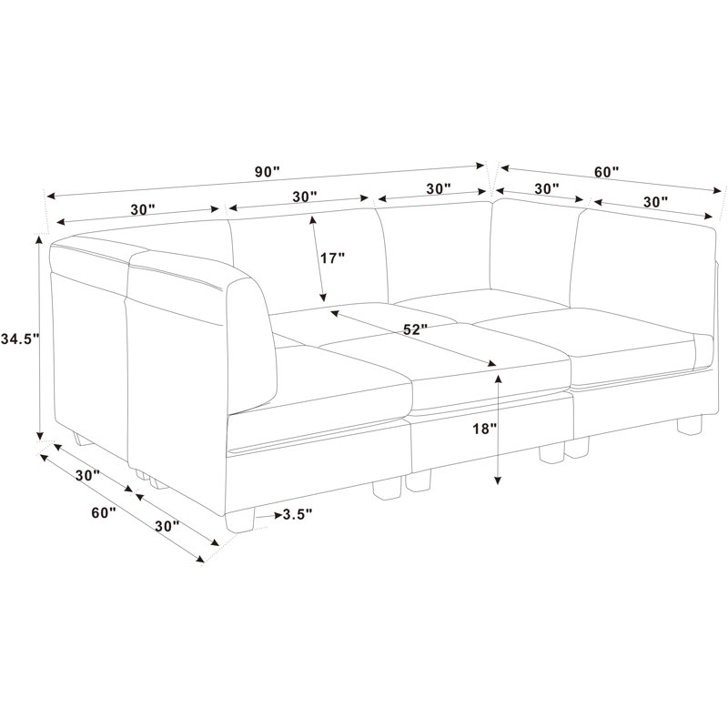 Latitude Run® Rejeana 120" Wide Reversible Modular Corner Sectional with Ottoman & Reviews Wayfair